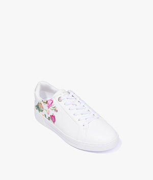 Artel printed floral cupsole trainer in white