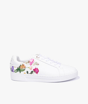 Artel printed floral cupsole trainer in white