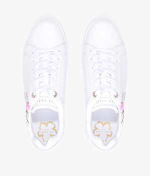 Artel printed floral cupsole trainer in white