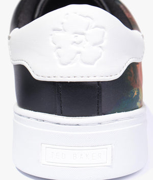 Artoh art print leather cupsole sneaker in black