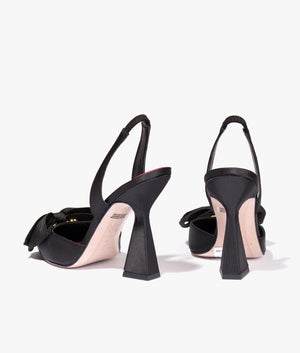 Bettye satin sling back courts in black