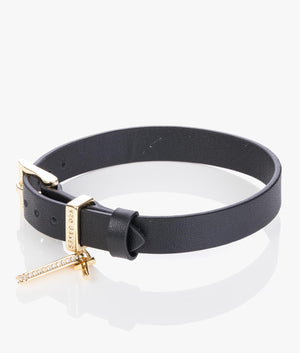 Brielli buckle up leather bracelet in black