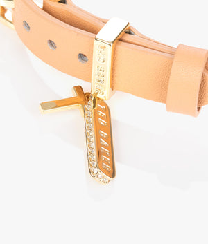Brielli buckle up leather bracelet in tan