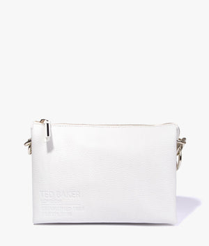 Delphia branded webbing crossbody in ecru