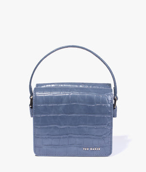 Ell imitation croc mini crossbody in blue