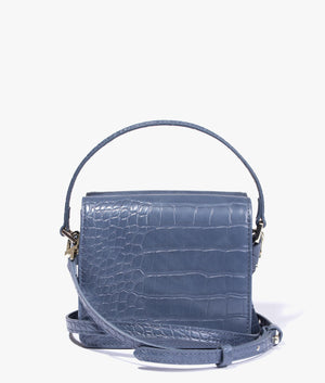 Ell imitation croc mini crossbody in blue