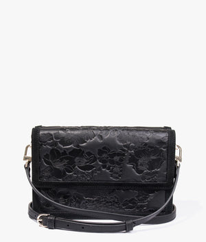 Floresa laser cut shoulder bag in black