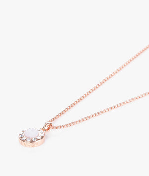 Gemmarh gem button pendant in rose gold & clear crystal