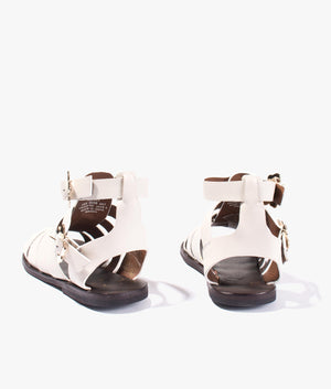 Graycey leather flat gladiator sandal in ivory