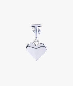 Hati tee heart drop earrings in silver