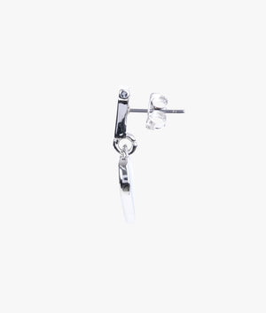 Hati tee heart drop earrings in silver
