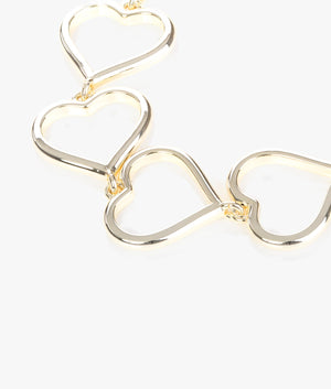 Harsie chain of hearts bracelet in pale gold