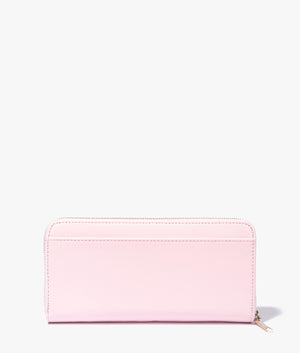 Hunieh heart zip around purse in pale pink