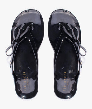 Jassey bow flip flop in black