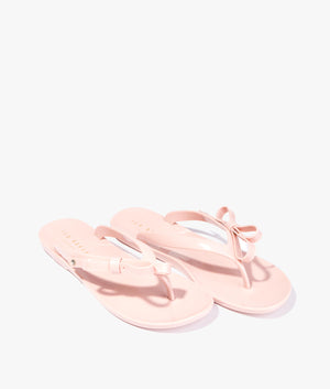 Jassey bow flip flop in dusky pink
