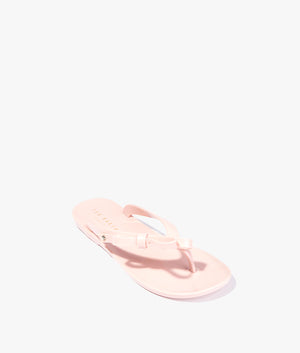 Jassey bow flip flop in dusky pink