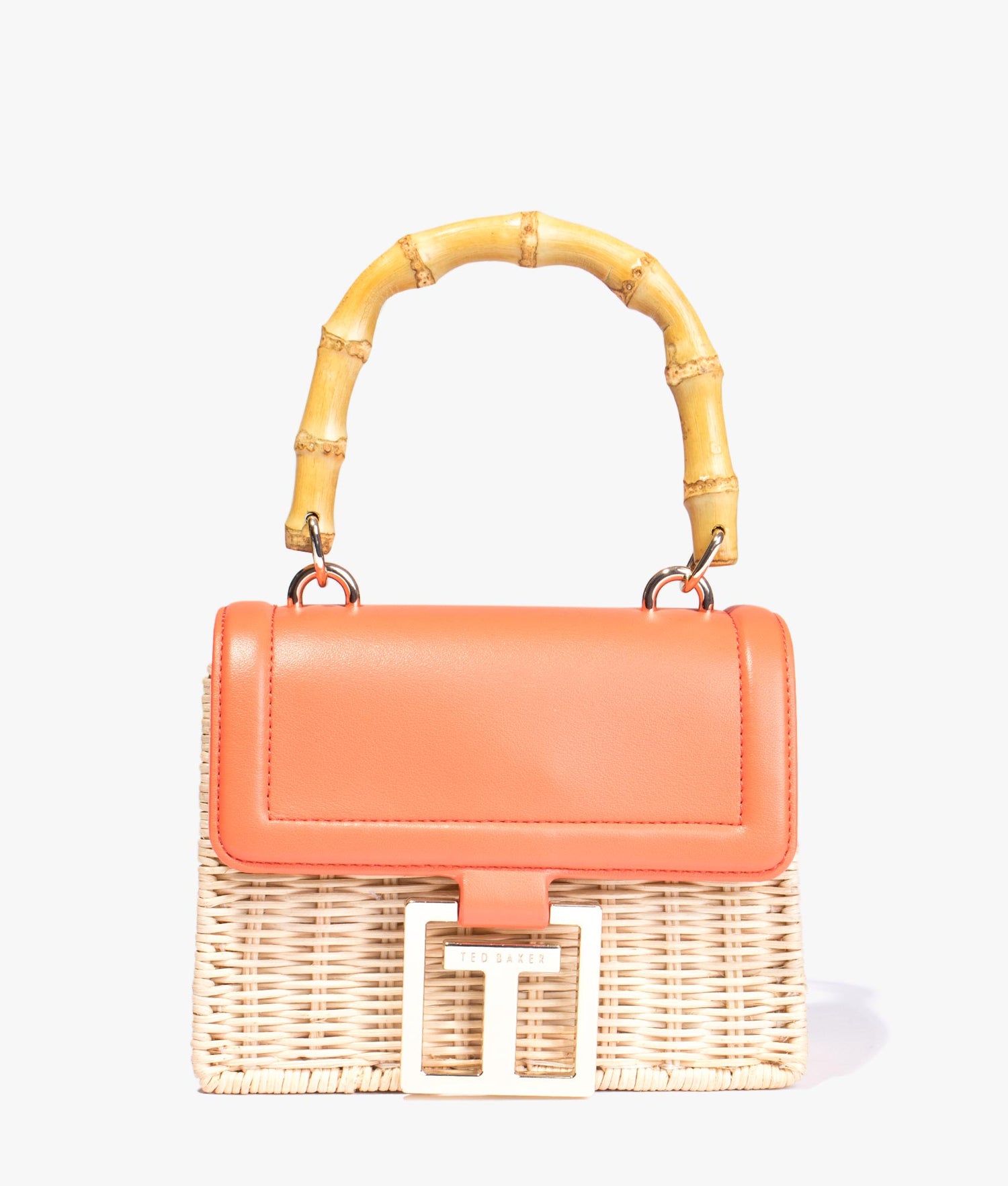 Ted Baker Jaylisa top handle basket crossbody in coral EQVVS