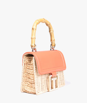 Jaylisa top handle basket crossbody in coral