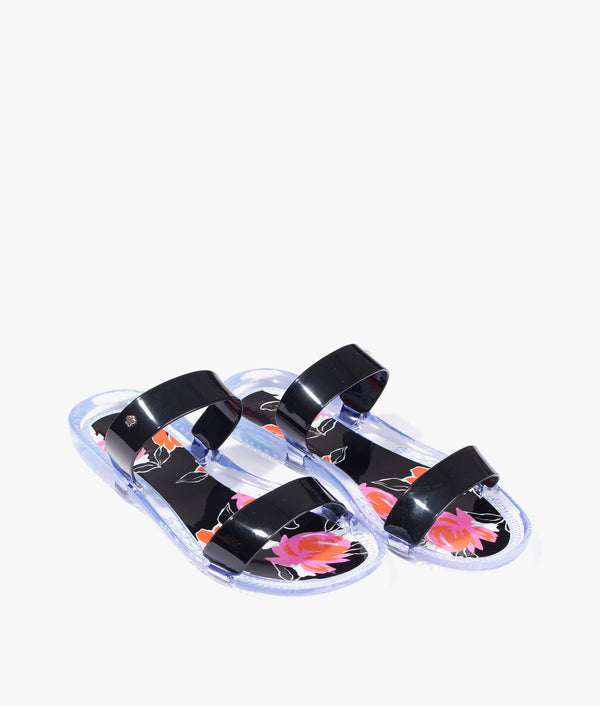 Ted Baker Juleey bolt on two strap jelly sandal in black EQVVS Womens