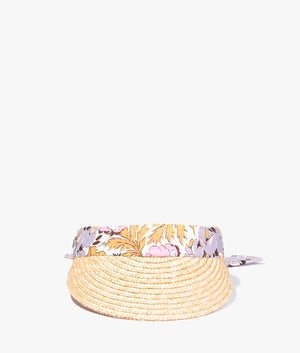 Kylow printed straw visor in pink