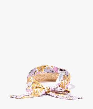 Kylow printed straw visor in pink