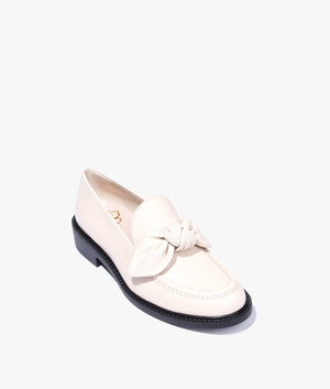 Lacy bow detail loafer in natural