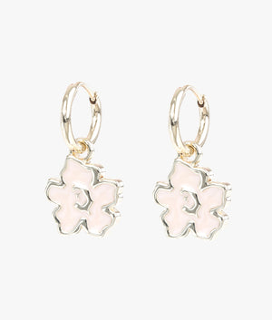 Larli magnolia lillifora enamel huggie earrings in pale pink