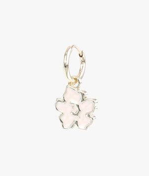 Larli magnolia lillifora enamel huggie earrings in pale pink
