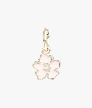Larli magnolia lillifora enamel huggie earrings in pale pink
