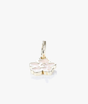 Larli magnolia lillifora enamel huggie earrings in pale pink