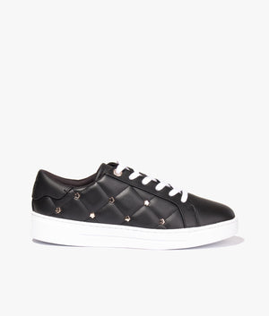 Libbin quilted sneaker with magnolia studs in black