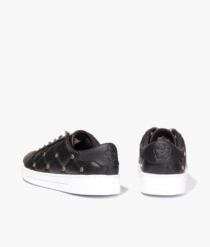 Libbin quilted sneaker with magnolia studs in black