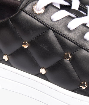 Libbin quilted sneaker with magnolia studs in black