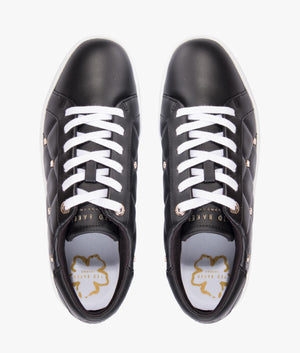 Libbin quilted sneaker with magnolia studs in black