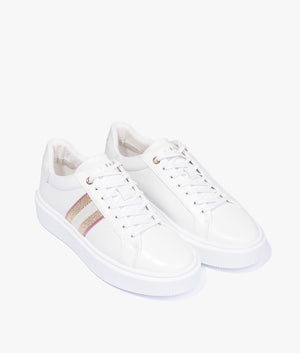 Lornie platform webbing trainer in pale pink
