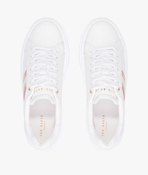 Lornie platform webbing trainer in pale pink
