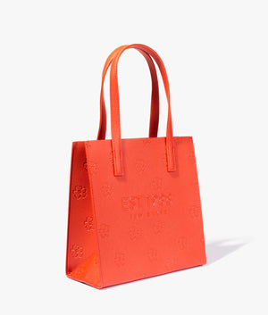 Lukicon small debossed floral shopper in dark red
