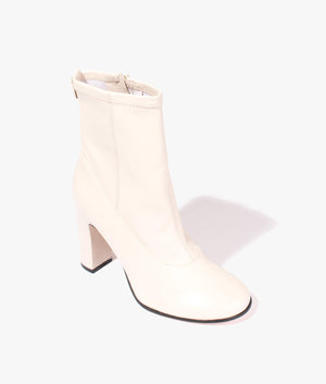 Marshah stretch leather ankle boot in ecru