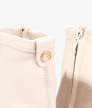 Marshah stretch leather ankle boot in ecru