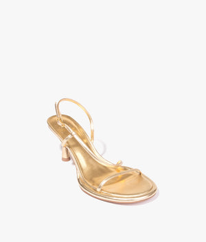 Myloh round footbed kitten sandal in gold