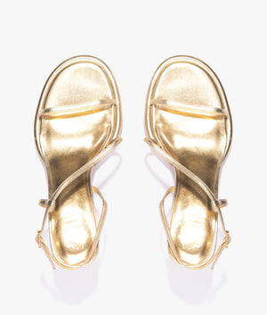 Myloh round footbed kitten sandal in gold