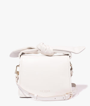 Niyah soft knot bow mini crossbody in white