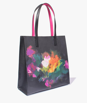 Pelicon paint brush printed large shopper in black