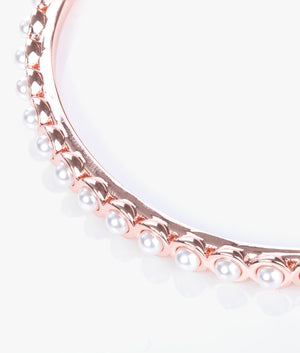Pheoni pearl bubble drawstring bracelet in rose gold