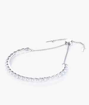 Pheoni pearl bubble drawstring bracelet in silver