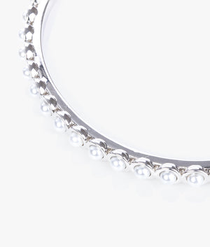 Pheoni pearl bubble drawstring bracelet in silver
