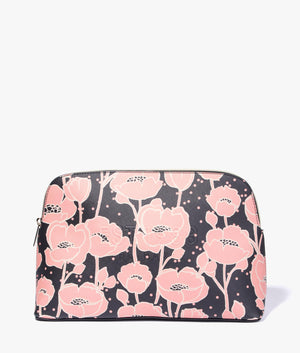 Polya floral printed washbag in black