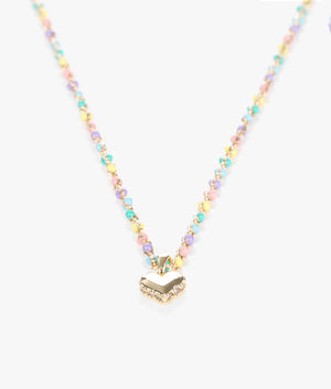 Saraah sparkle heart chain pendant in rainbow pastels