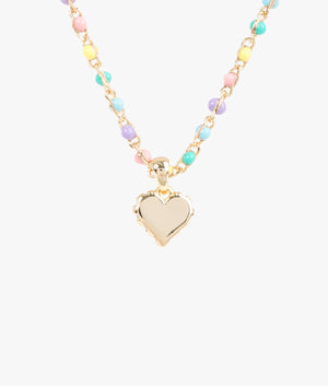 Saraah sparkle heart chain pendant in rainbow pastels