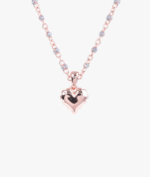 Saraah sparkle heart chain pendant in silver glitter